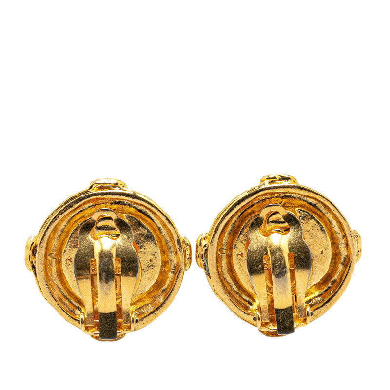 Chanel Vintage Coco Mark Earrings Gold Plated in Great Condition