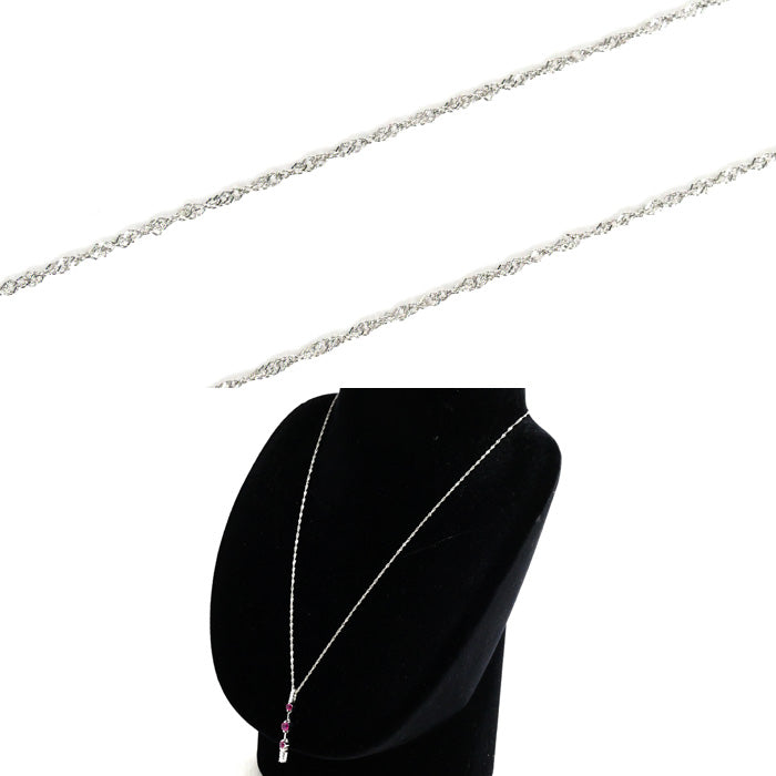 K18WG White Gold 2Way Necklace Ruby Diamond