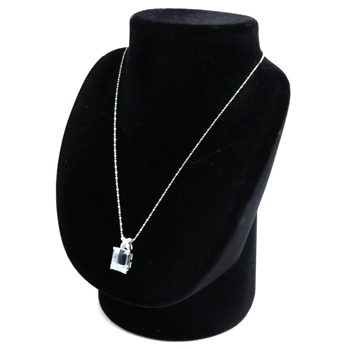 K18WG White Gold Pt850 Platinum Aquamarine Necklace