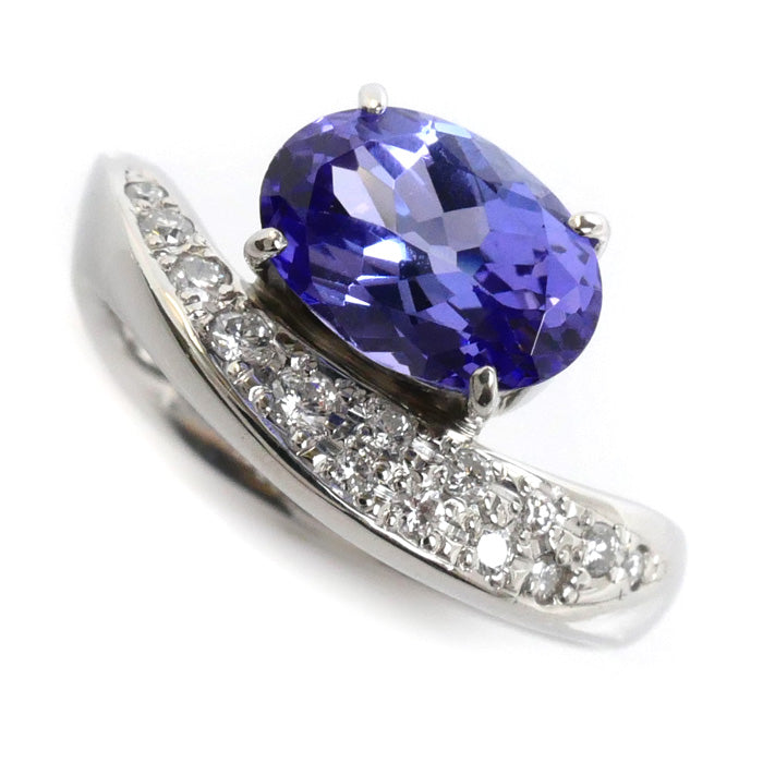 Ponte Vecchio Pt950 Platinum Tanzanite Diamond Ring