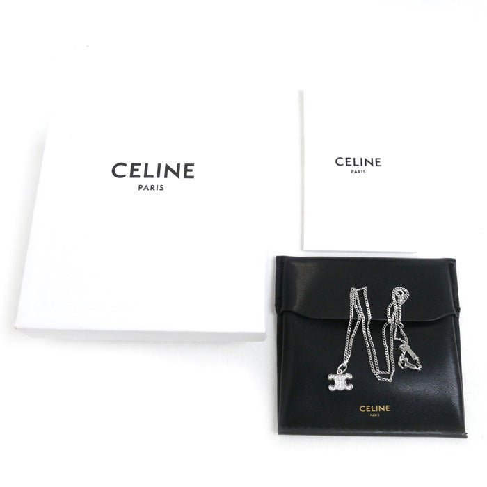 Celine Crystal Brass Triomphe Necklace