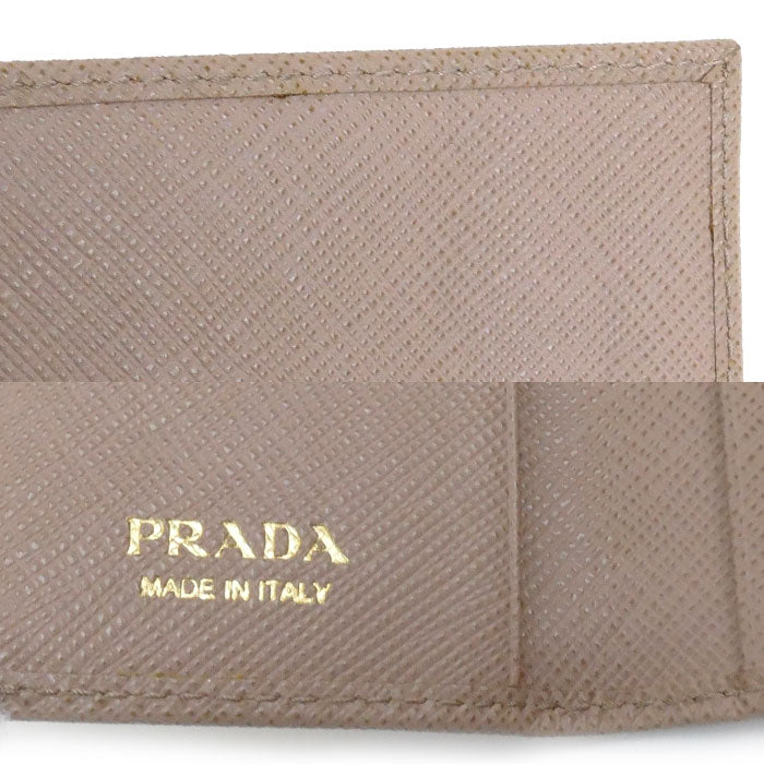 Prada Saffiano Key Case Gold Beige 1PG004