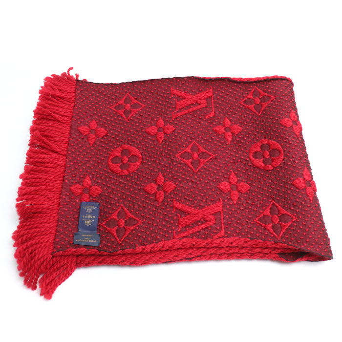 Louis Vuitton Logo Mania Scarf Ruby M72432