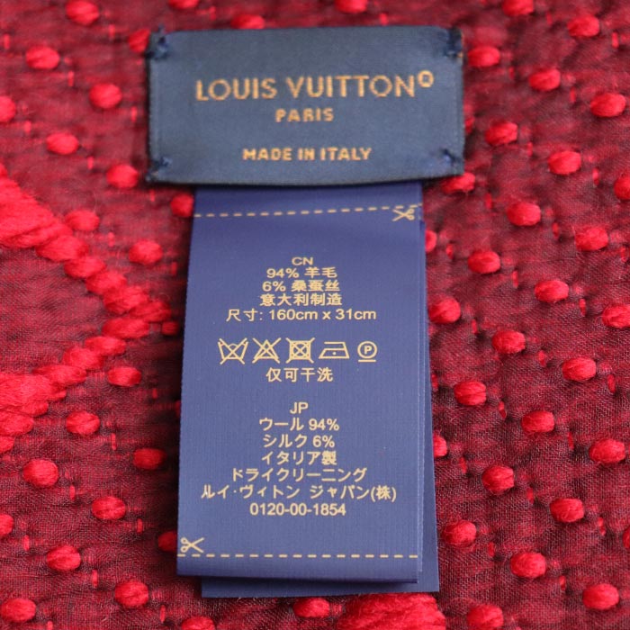 Louis Vuitton Logo Mania Scarf Ruby M72432