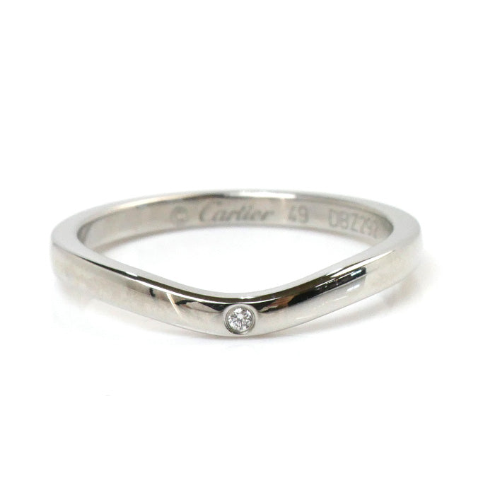 Cartier Platinum Diamond Ballerina Curve Wedding Ring