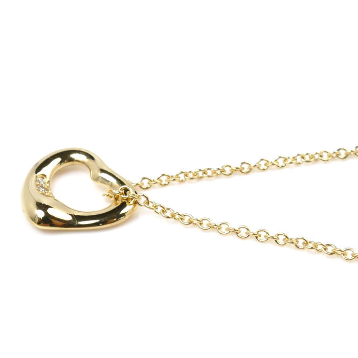 Tiffany & Co Yellow Gold Diamond Open Heart Necklace