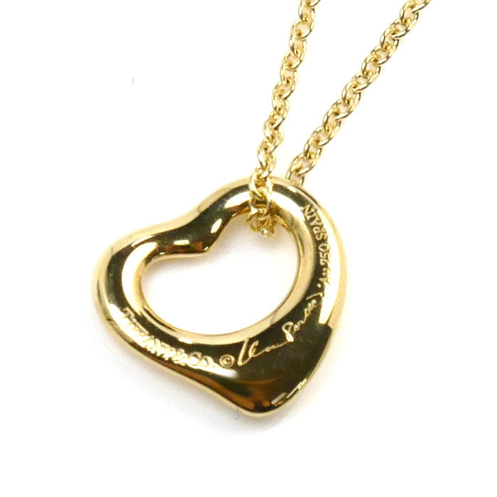 Tiffany & Co Yellow Gold Diamond Open Heart Necklace