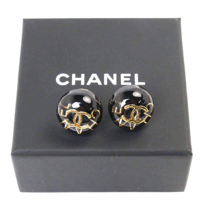 Chanel Coco Mark Logo Resin Earrings