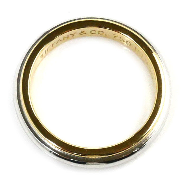 Tiffany & Co K18YG Yellow Gold Pt950 Platinum Milgrain Ring