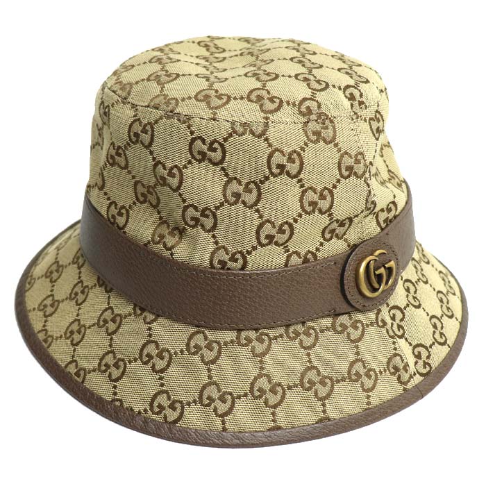 Gucci GG Canvas Bucket Fedora Hat Beige Brown