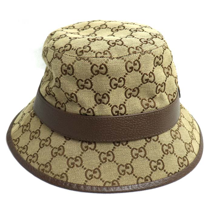 Gucci GG Canvas Bucket Fedora Hat Beige Brown