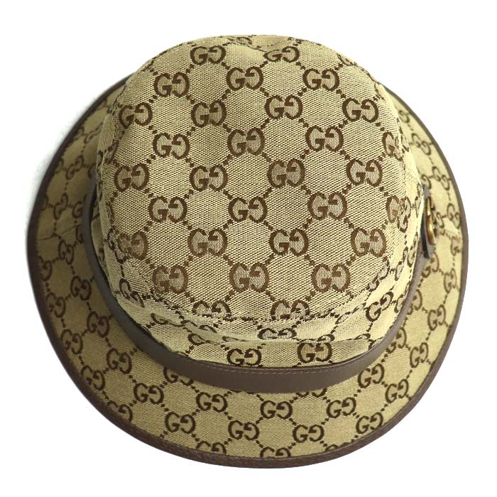 Gucci GG Canvas Bucket Fedora Hat Beige Brown