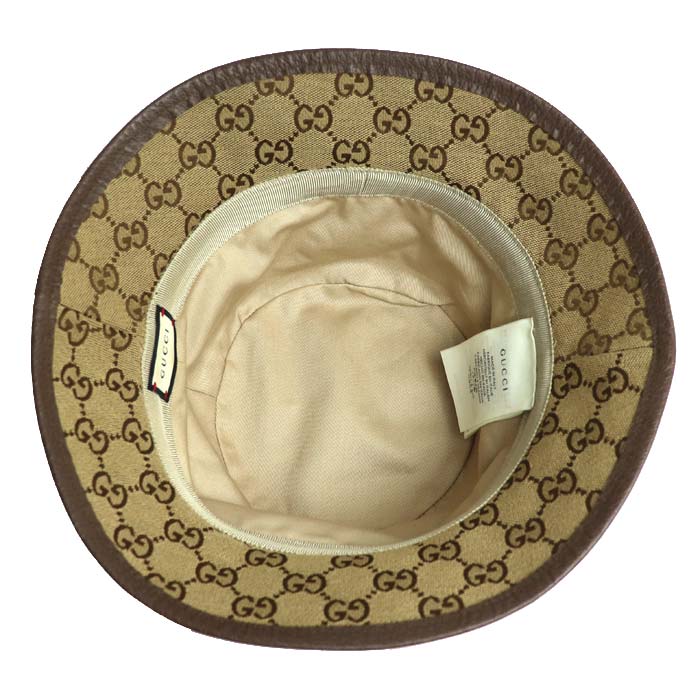 Gucci GG Canvas Bucket Fedora Hat Beige Brown