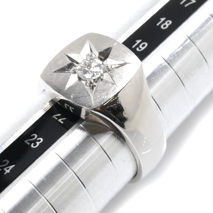 Pt900 Platinum Diamond Ring 0.30ct Men's