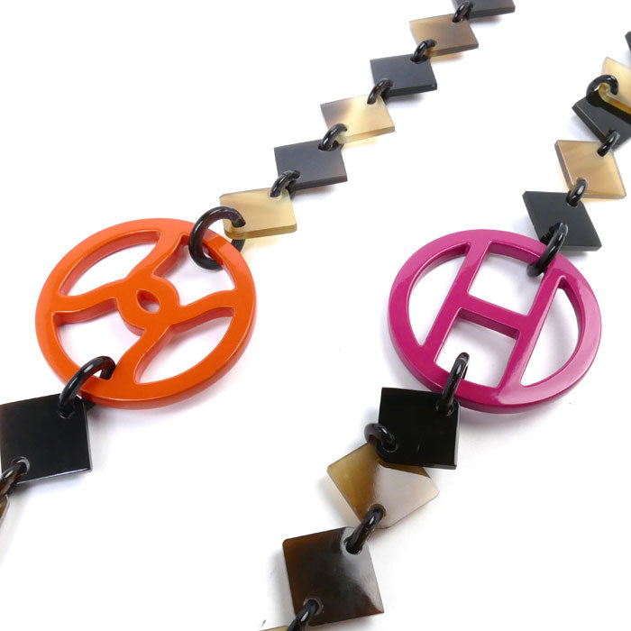 Hermes Buffalo Horn Lacquer Wood Necklace