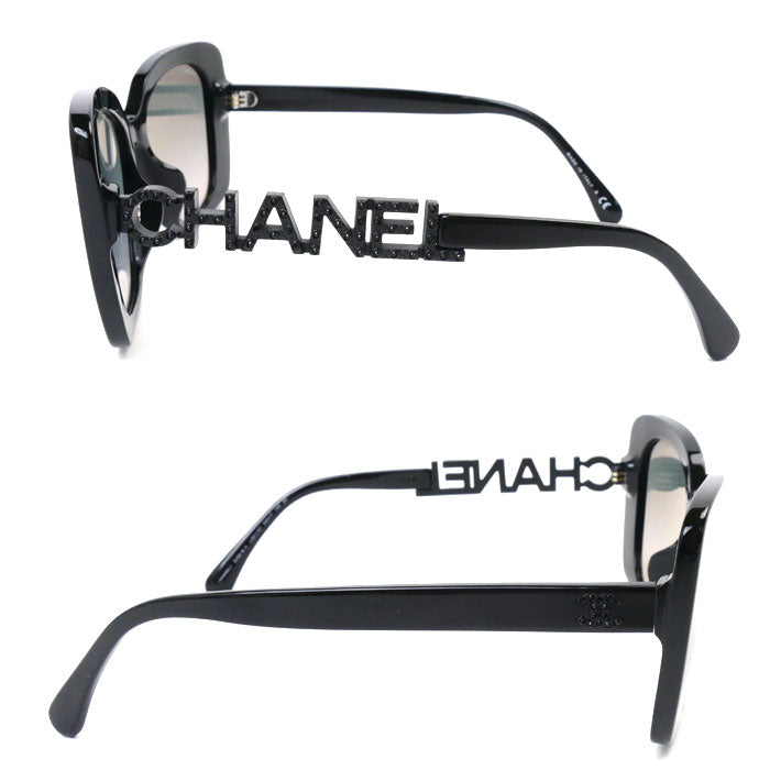 Chanel Rhinestone Sunglasses Black 5422-B-A