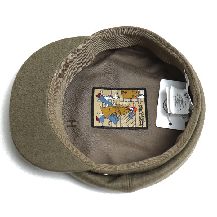 Hermes Cashmere Cap Brown Gray 57