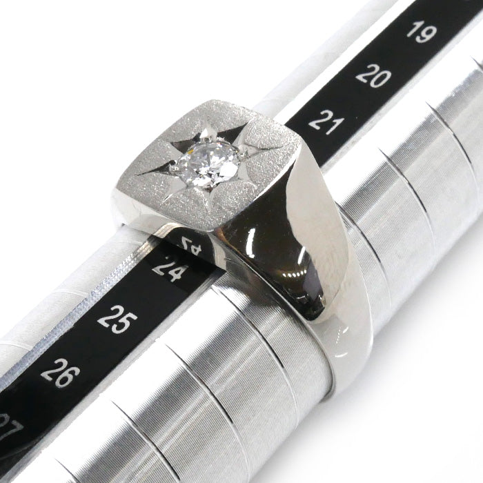 Pt900 Platinum Diamond Ring 0.39ct