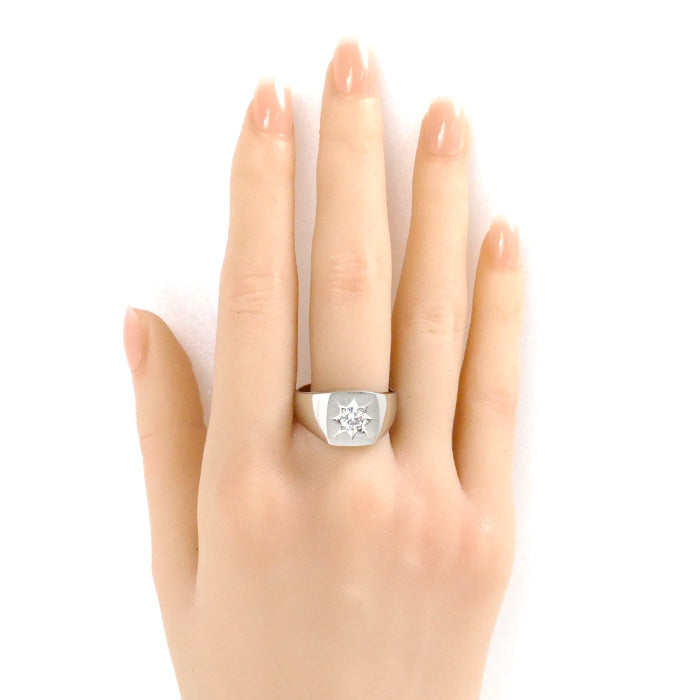 Pt900 Platinum Diamond Ring 0.39ct