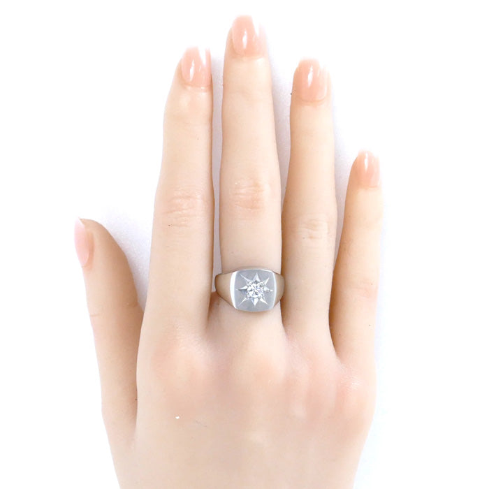 Pt850 Platinum Diamond Ring 0.33ct