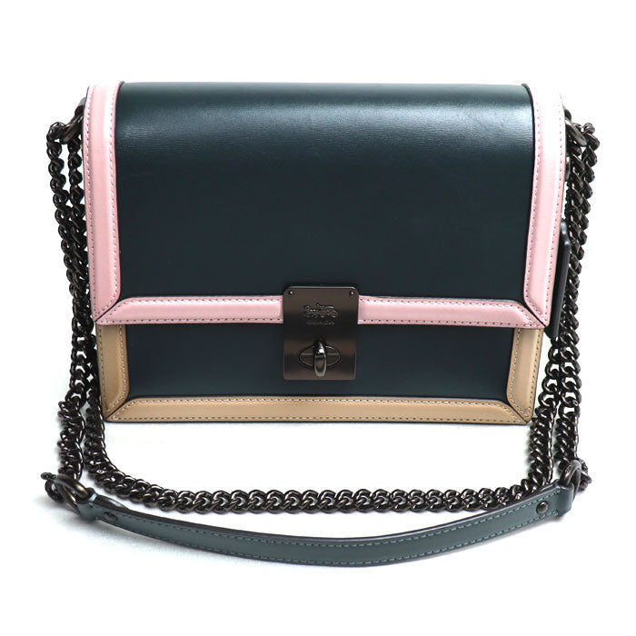 Coach Hutton 2Way Shoulder Bag Green/Pink/Beige