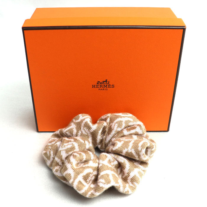 Hermes Cashmere Silk Hair Accessory Scrunchie