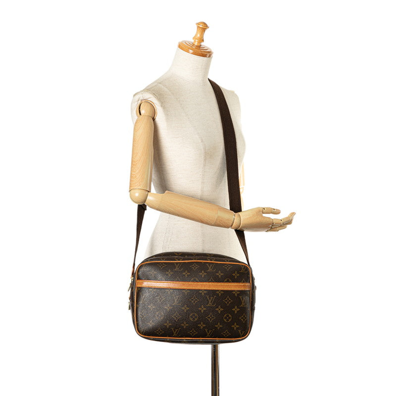 Louis Vuitton Monogram Reporter PM Shoulder Bag M45254 Brown PVC Leather in Very Good Condition