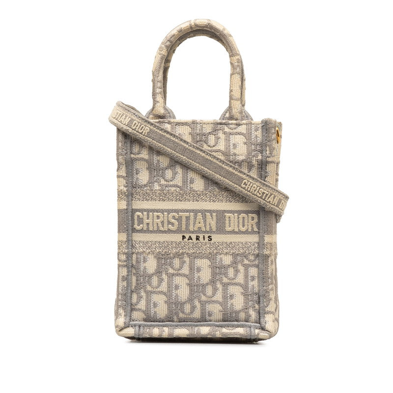 Dior Oblique Book Tote Mini Vertical Bag Cotton Handbag