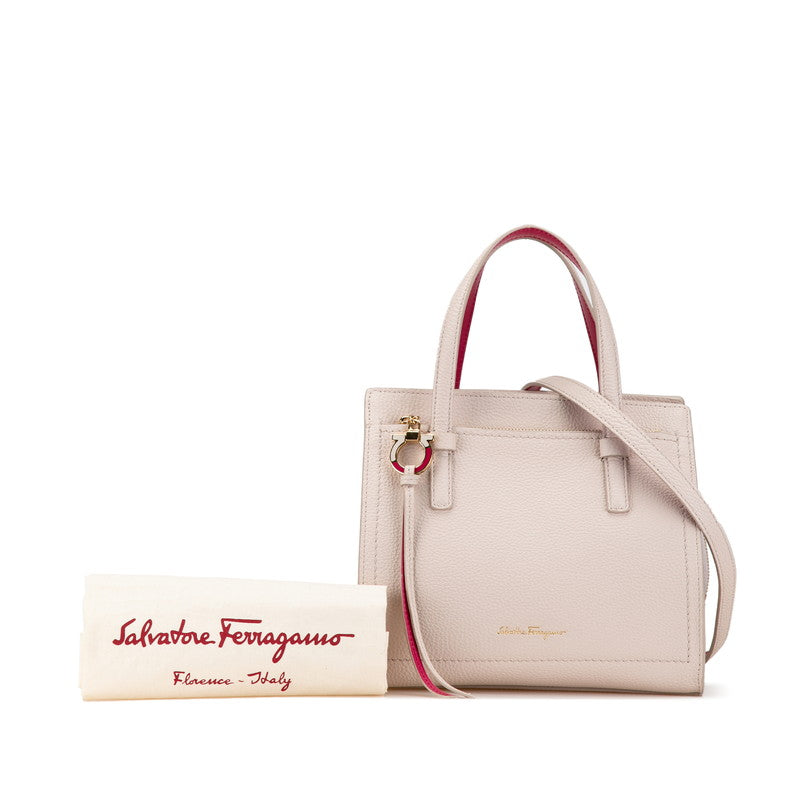 Salvatore Ferragamo Gancini Amy Leather 2WAY Handbag