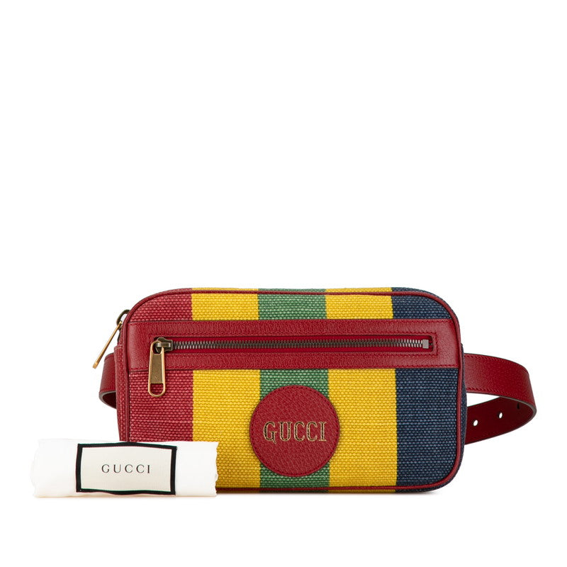 Gucci Canvas Leather 2WAY Waist Bag 625895