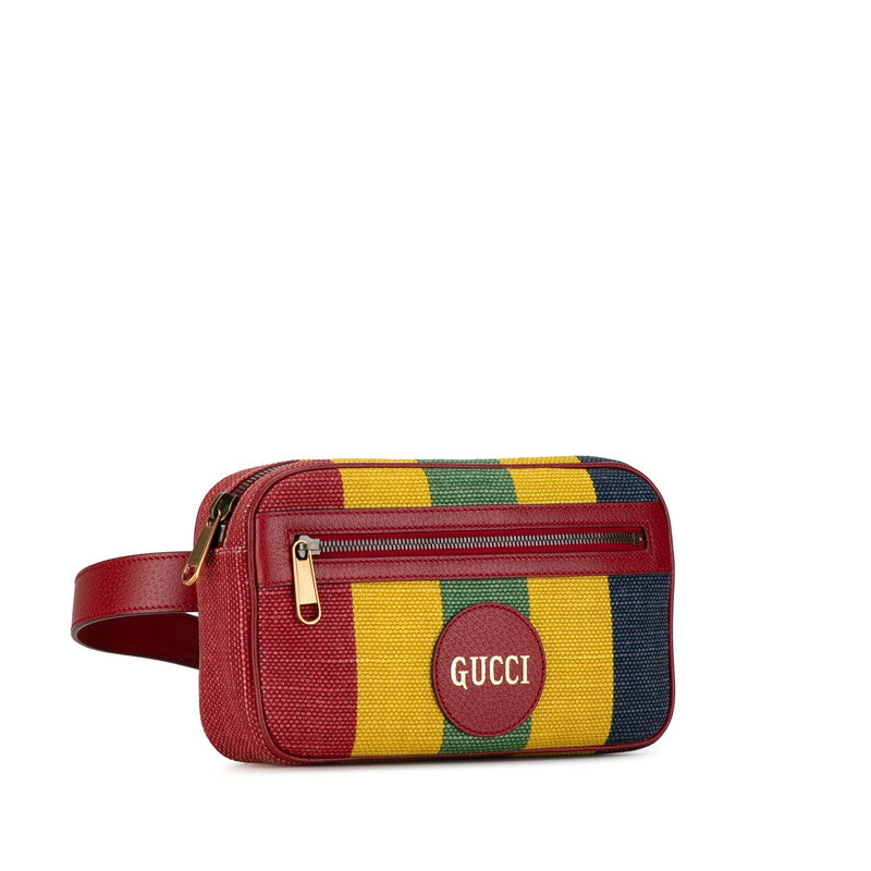 Gucci Canvas Leather 2WAY Waist Bag 625895 in Very Good Condition