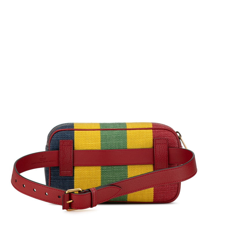 Gucci Canvas Leather 2WAY Waist Bag 625895