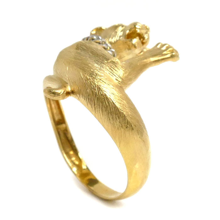 K18YG Yellow Gold Diamond Panther Ring