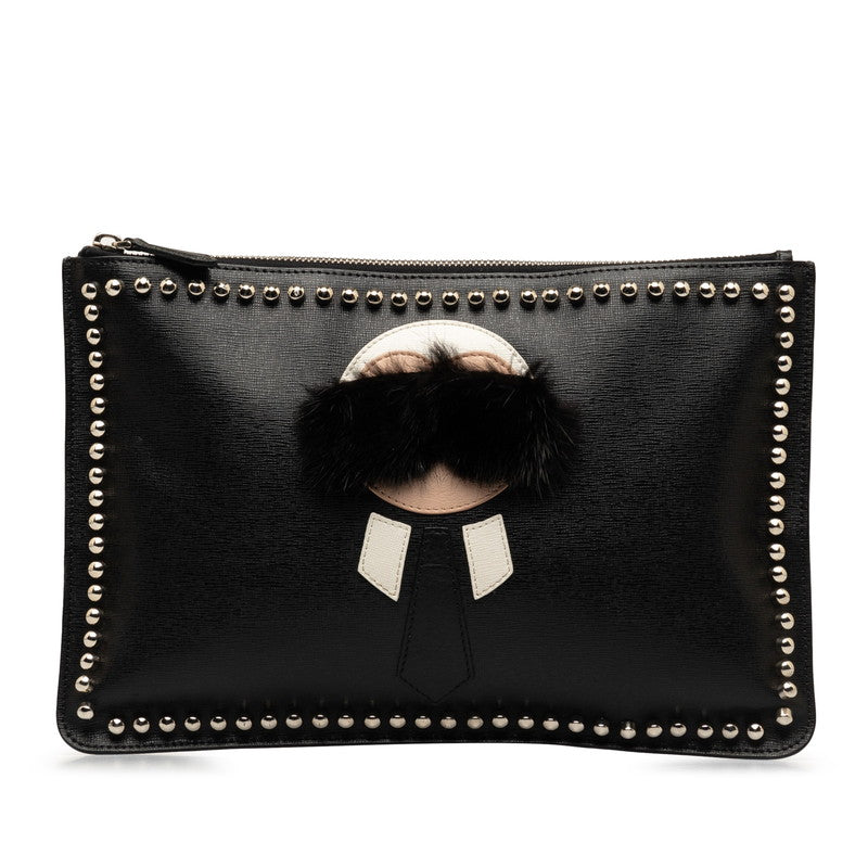 Fendi Karl Lagerfeld Leather Clutch Bag in Great Condition