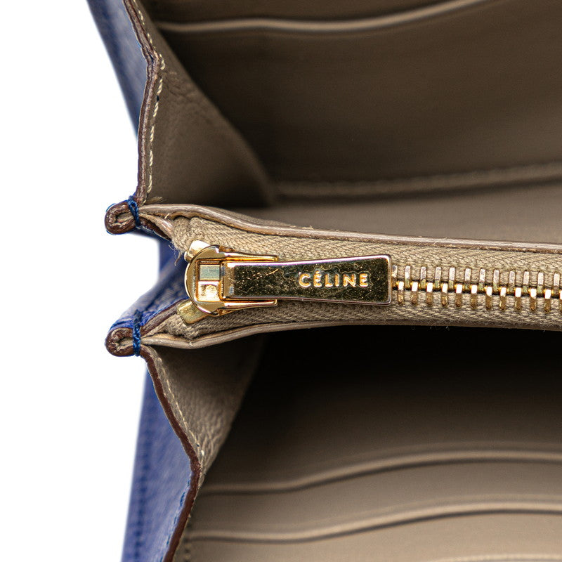 Celine Large Flap Multifunction Leather Wallet in Very Good Condition