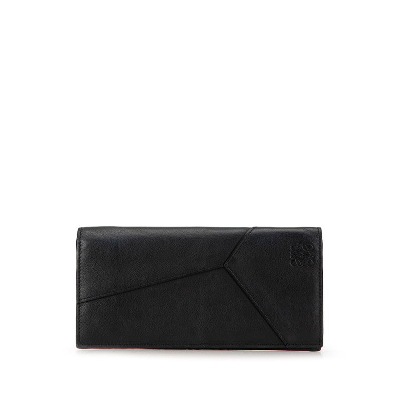 Loewe Anagram Puzzle Long Wallet Black Leather