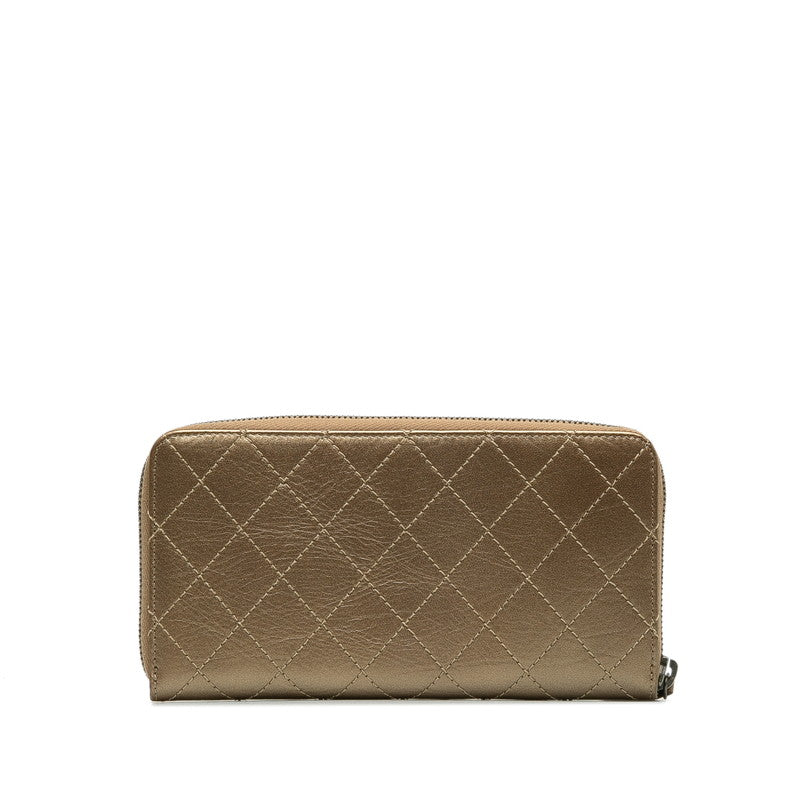 Chanel Matelasse 2.55 Bronze Leather Long Wallet in Great Condition