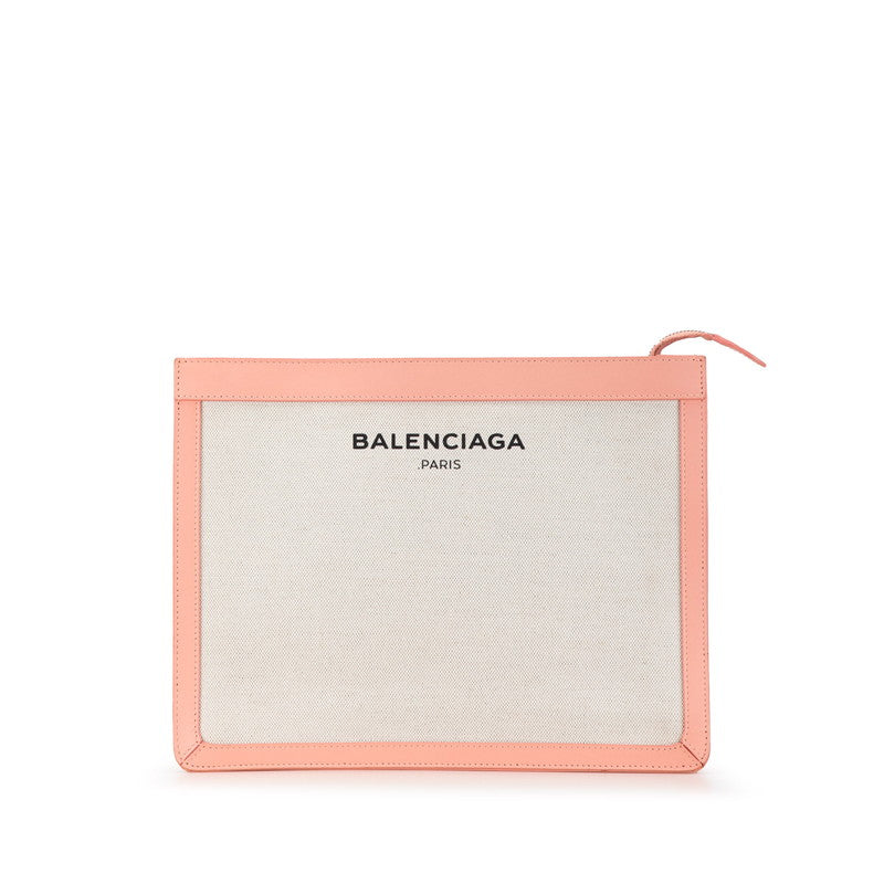 Balenciaga Canvas Leather Clutch Bag 410119