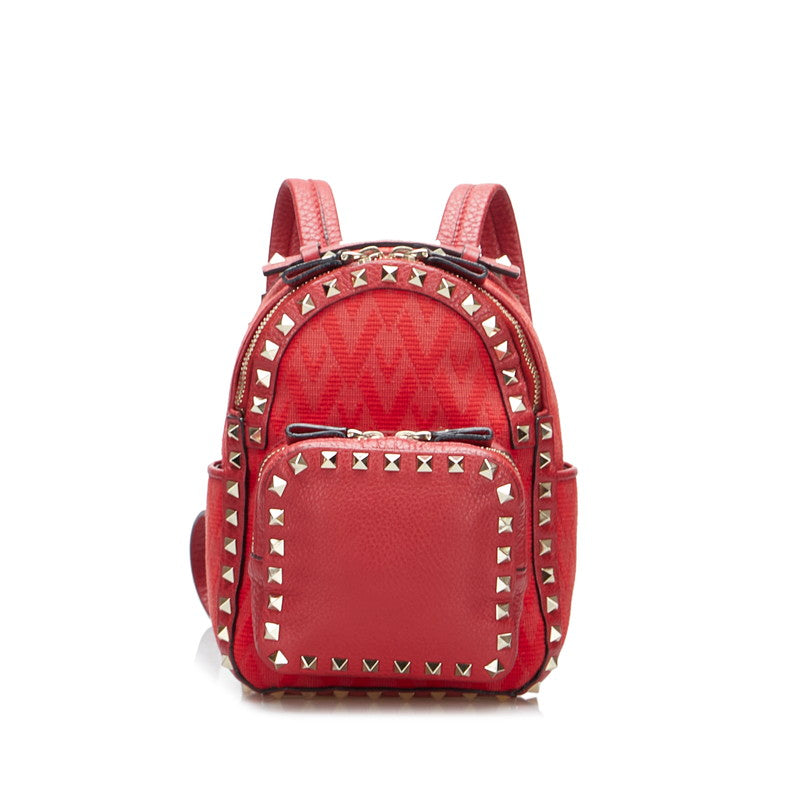 Valentino Rockstuds Mini Backpack Canvas Leather