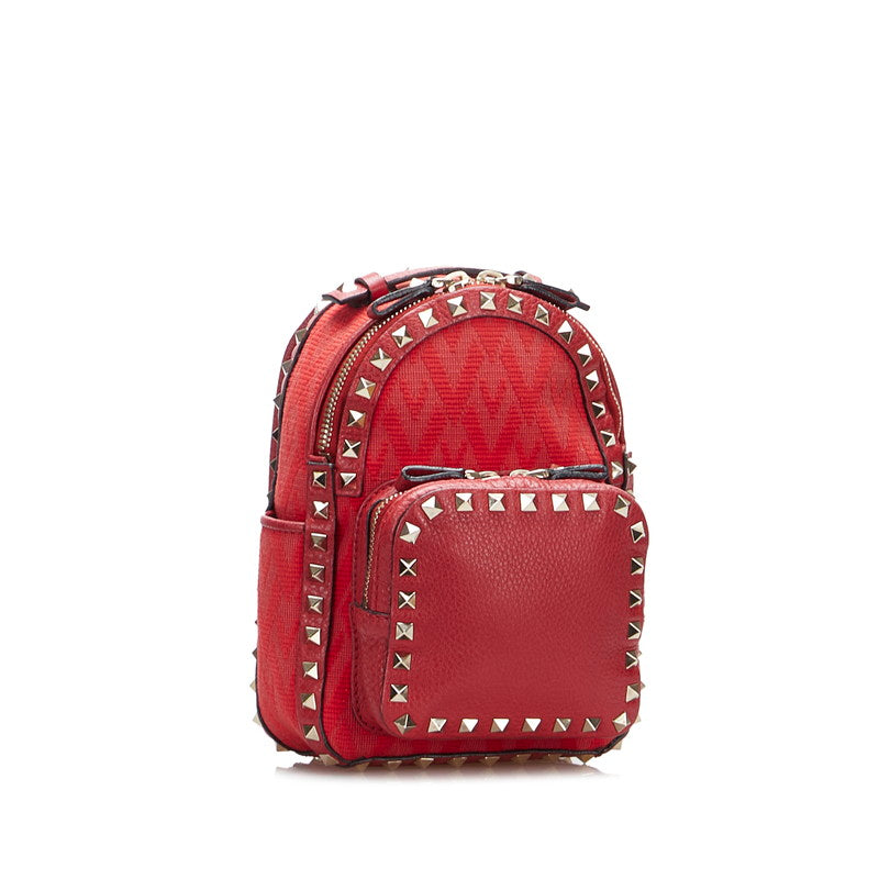 Valentino Rockstuds Mini Backpack Canvas Leather