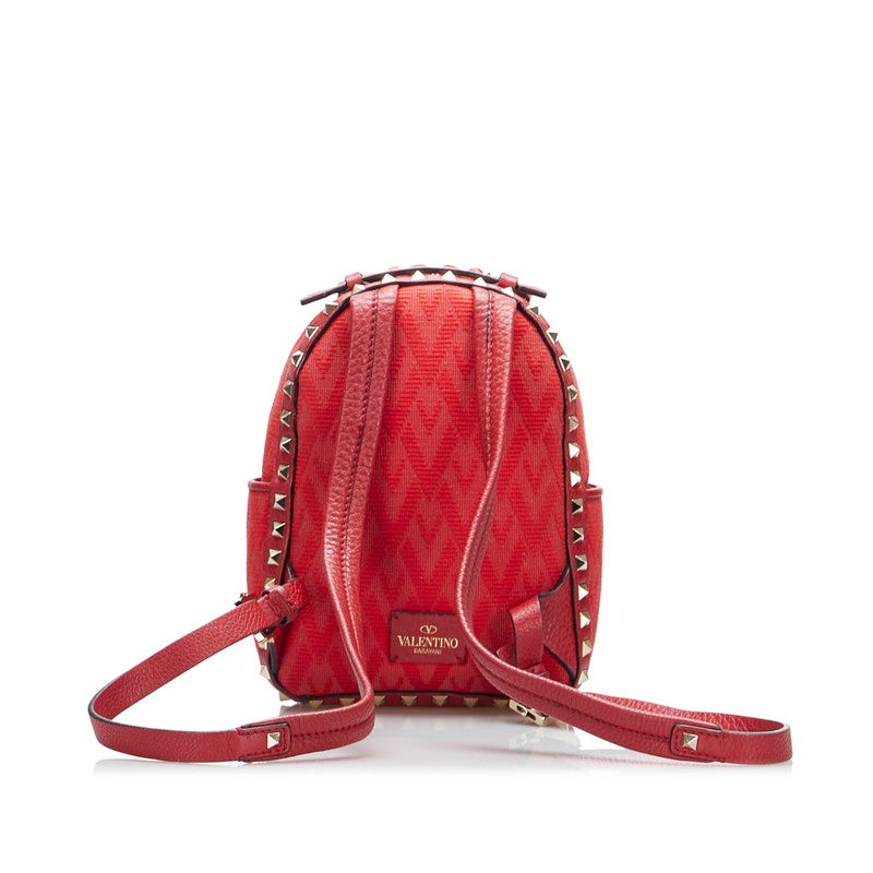 Valentino Rockstuds Mini Backpack Canvas Leather