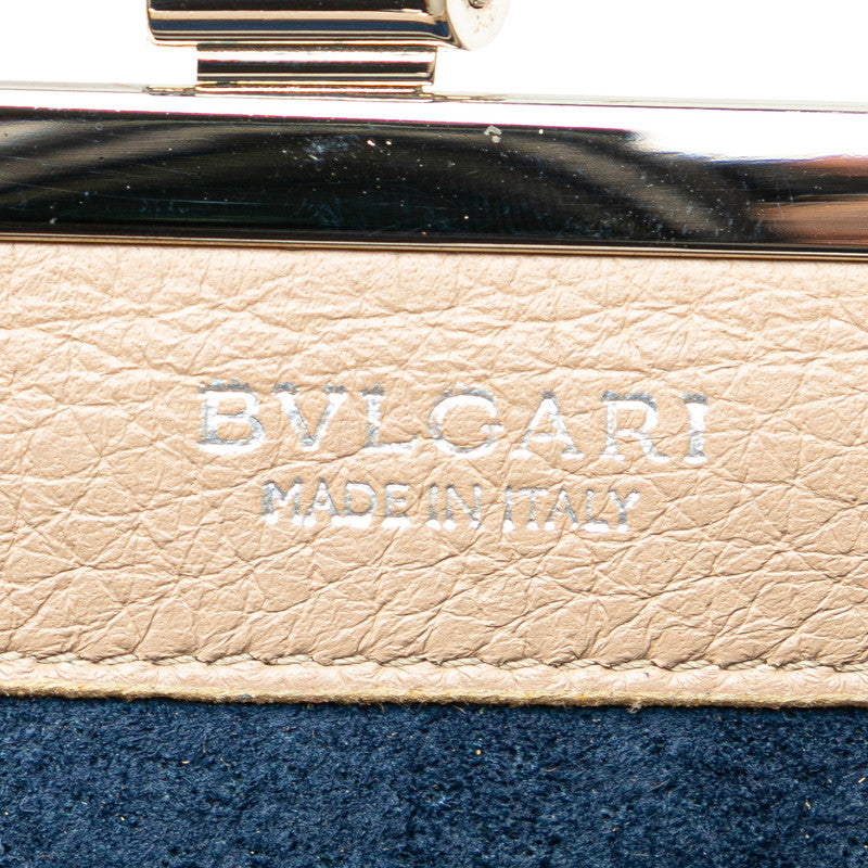 Bvlgari Leather Chain Shoulder Wallet Beige