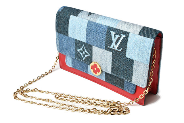 Louis Vuitton Denim Monogram Chain Wallet Shoulder Bag M69036