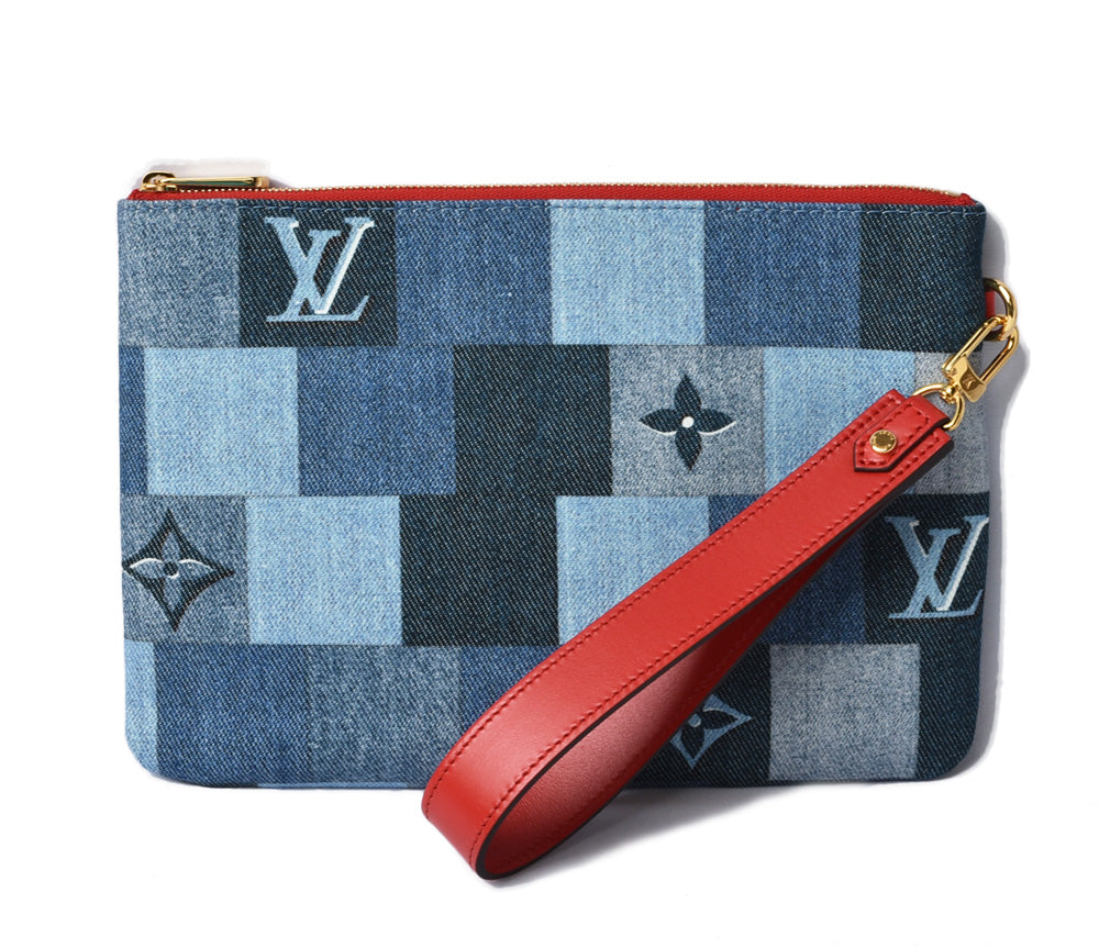 Louis Vuitton Denim Monogram City Pochette Clutch M68761 in Pristine Condition