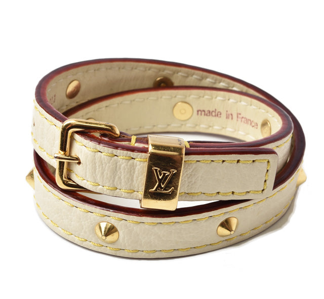 Louis Vuitton Leather Long Bracelet M91846 in Great Condition