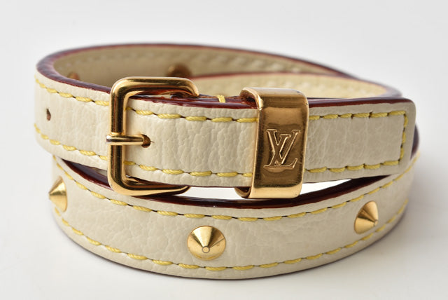 Louis Vuitton Leather Long Bracelet M91846 in Great Condition