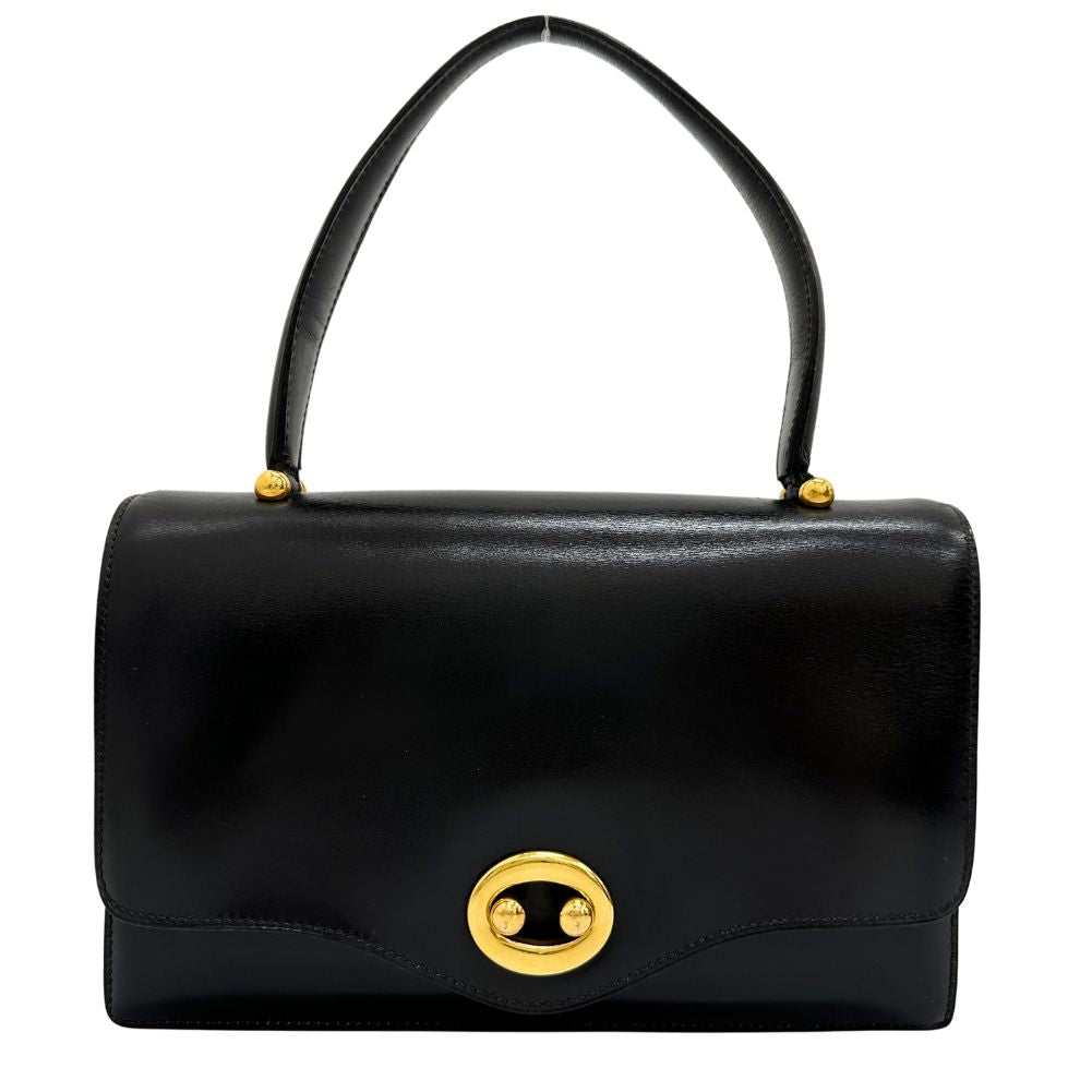 Hermes Vintage Box Calf Handbag Black