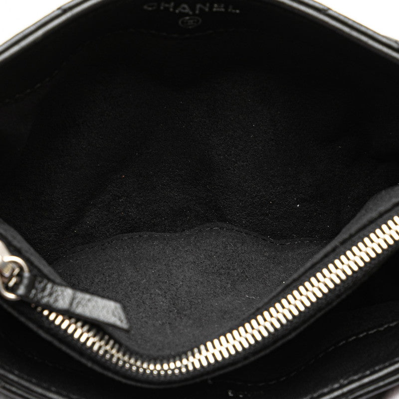 Chanel Matelasse Coco Mark Chain Shoulder Bag Black Lambskin in Great Condition