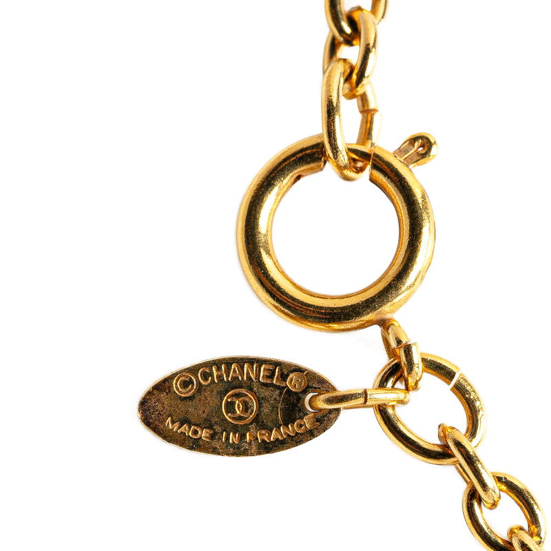 Chanel Vintage Coco Mark Necklace Gold Plated