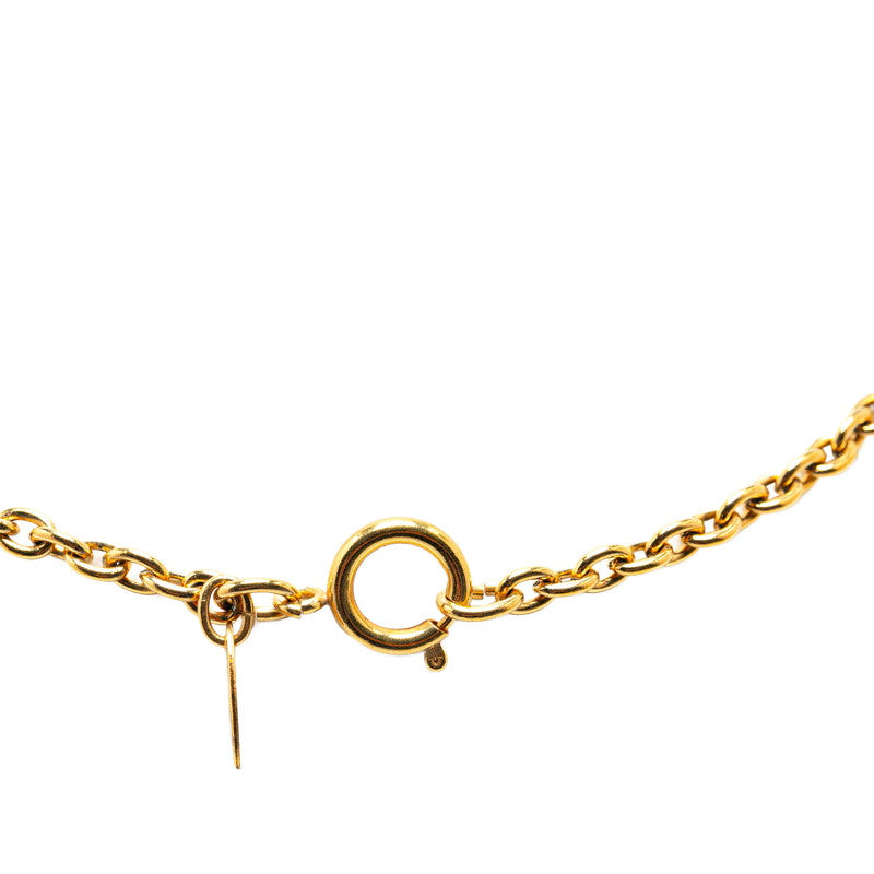 Chanel Vintage Coco Mark Necklace Gold Plated